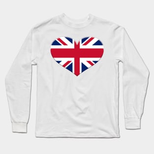 I Love Great Britain - Heart Union Jack Long Sleeve T-Shirt